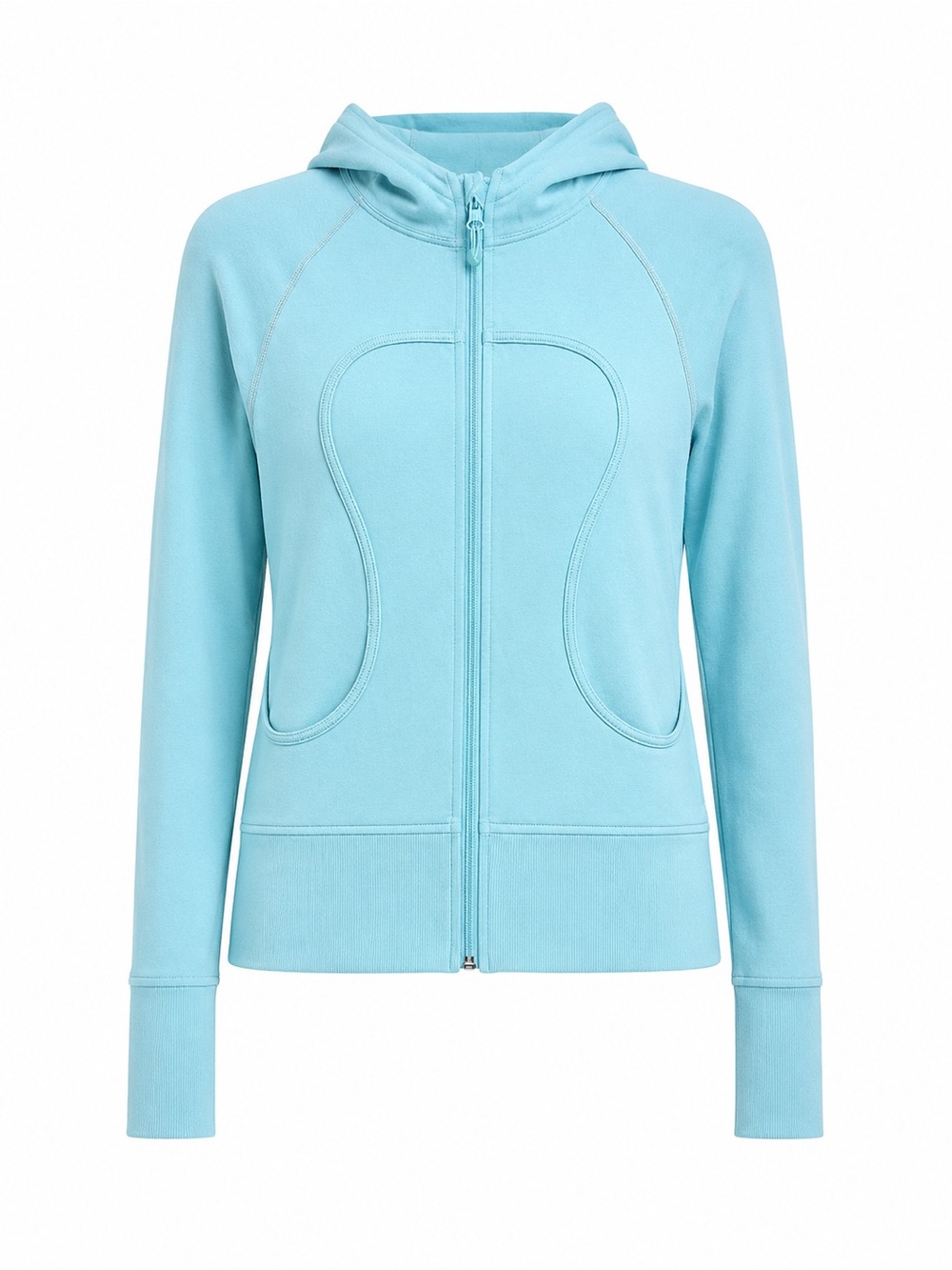 Vintage Lululemon Remix Scuba Hoodie Aqua Blue Embroidered Logo Full Zip